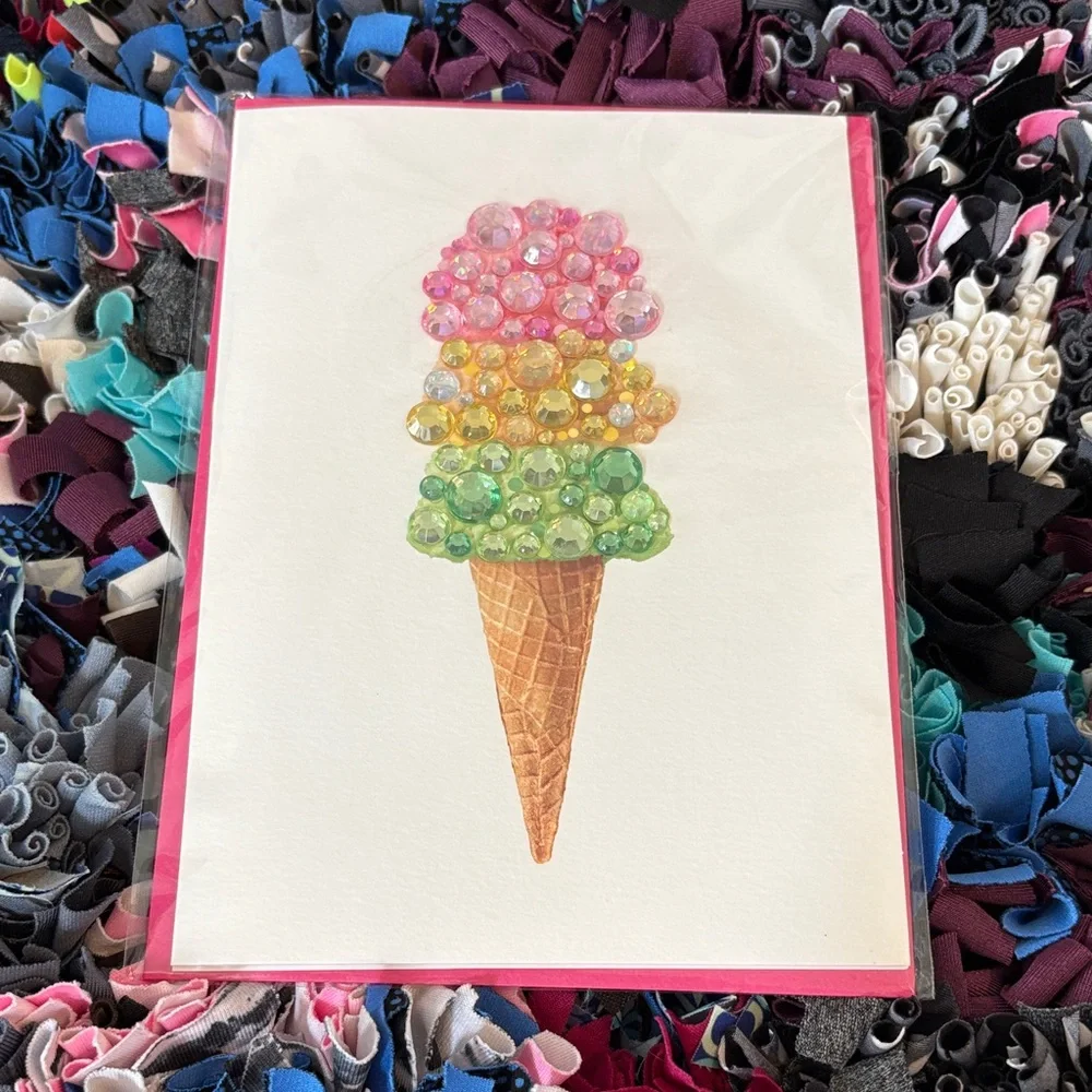 🆕Papyrus Bejeweled Ice Cream Cone Birthday Card